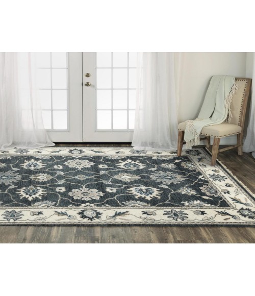 Rugs Town Mila Charcoal Rug 027107 6 ft. X 9 ft. Rectangle - Rugs Town Rugs Town Mila Charcoal 027107 6 ft. X 9 ft. Rectangle Rug