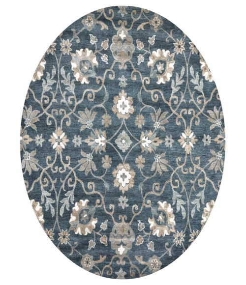 Rugs Town Napoli Blue Rug NP1003 8 ft. X 8 ft. Round - Rugs Town Rugs Town Napoli Blue NP1003 8 ft. X 8 ft. Round Rug
