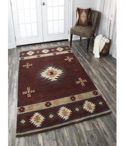 Rugs Town Ryder Burgundy RY1004 8 ft. X 8 ft. Round Rug