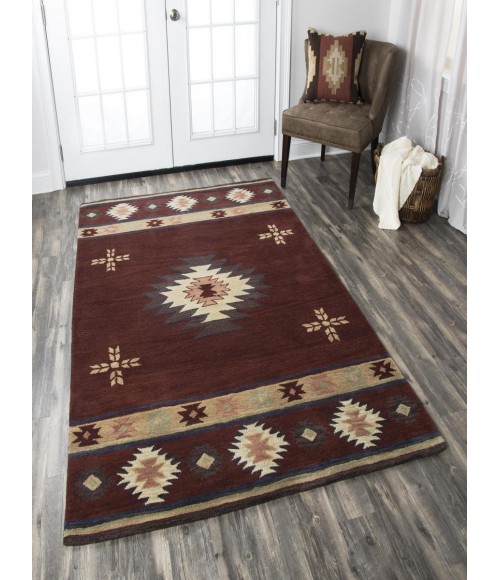 Rugs Town Ryder Burgundy Rug RY1004 8 ft. X 8 ft. Round - Rugs Town Rugs Town Ryder Burgundy RY1004 8 ft. X 8 ft. Round Rug
