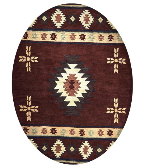 Rugs Town Ryder Burgundy Rug RY1004 8 ft. X 8 ft. Round - Rugs Town Rugs Town Ryder Burgundy RY1004 8 ft. X 8 ft. Round Rug