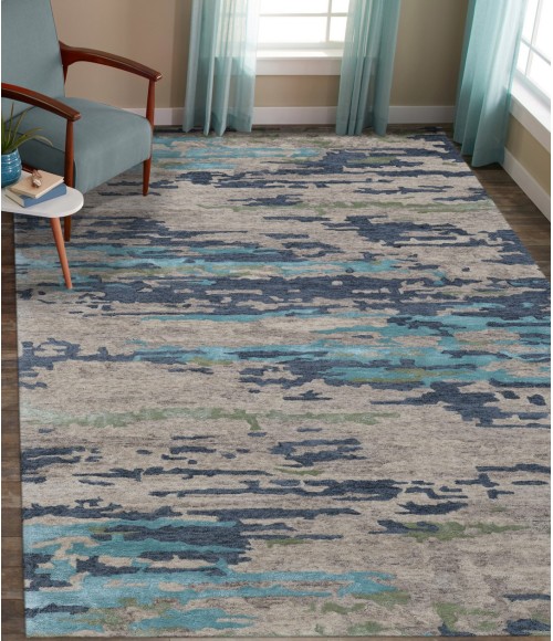 Abstract Area Rug Amer Abstract Glencoe Sand Hand-tufted Wool Blend Area Rug 2'x3'
