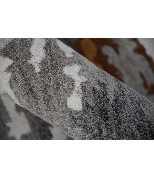 Abstract Area Rug Amer Abstract Glencoe Orange Hand-tufted Wool Blend Area Rug 9'x13'