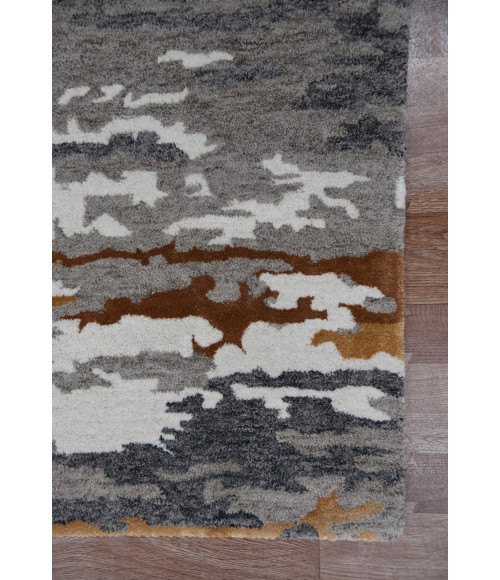 Amer Abstract Glencoe Orange Hand-tufted Wool Blend Area Rug 4'x6'