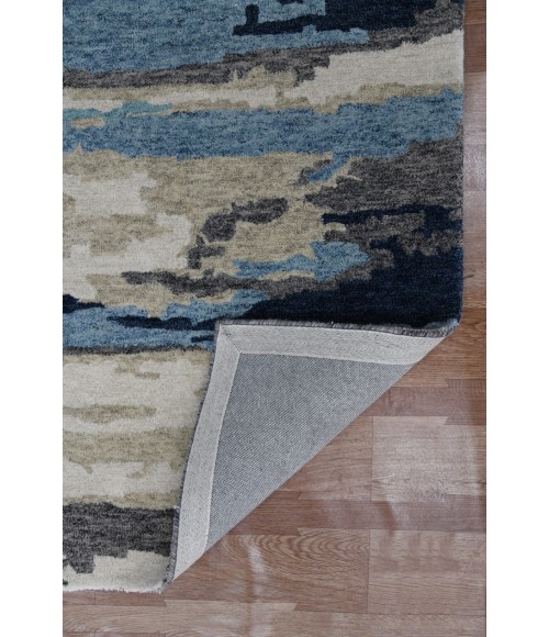 Abstract Area Rug Amer Abstract Gunter Blue Hand-tufted Wool Blend Area Rug 8'x10'
