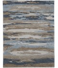 Amer Abstract Gunter Tan/Blue Hand-tufted Wool Blend Area Rug 9'x13'