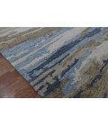 Amer Abstract Gunter Tan/Blue Hand-tufted Wool Blend Area Rug 2'x3'