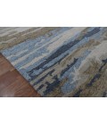 Abstract Area Rug Amer Abstract Gunter Tan/Blue Hand-tufted Wool Blend Area Rug 2'x3'