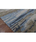 Amer Abstract Gunter Tan/Blue Hand-tufted Wool Blend Area Rug 5'x8'