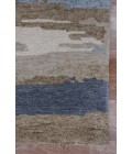 Amer Abstract Gunter Tan/Blue Hand-tufted Wool Blend Area Rug 5'x8'