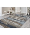 Amer Abstract Gunter Tan/Blue Hand-tufted Wool Blend Area Rug 5'x8'