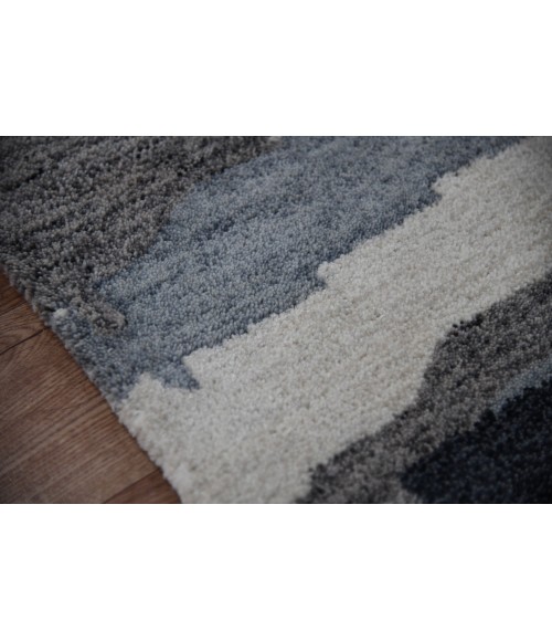 Abstract Area Rug Amer Abstract Gunter Dark Gray Hand-tufted Wool Blend Area Rug 5'x8'