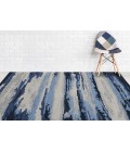 Amer Abstract Gunter Navy Hand-tufted Wool Blend Area Rug 9'x13'