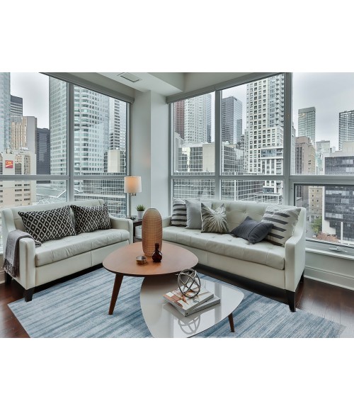 Affinity Area Rug Amer Affinity Londyn Light Blue Hand-Woven Viscose Area Rug 9' x 12'