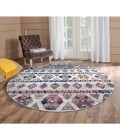 Amer Alexandria Tijera Multi-colored Geometric Round Rug 6'7"x6'7"