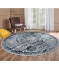 Amer Alexandria Loftus Gray Bordered Round Rug 6'7"x6'7"