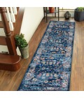 Amer Alexandria Cochise Blue Bordered Runner Rug 2'6"x10'3"
