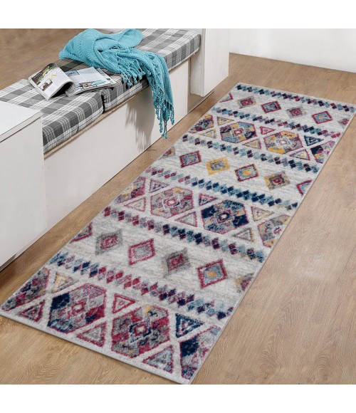 Amer Alexandria Tijera Multi-colored Geometric Runner Rug 2'x6'