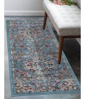 Amer Alexandria Prescott Blue Medallion Runner Rug 2'x6'