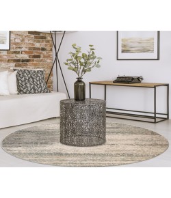 Amer Alpine Grace Ivory Striped Round Rug 7'10" x 7'10"