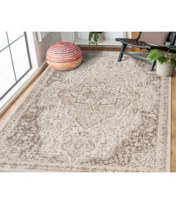 Amer Alpine Imara Light Cream Medallion Area Rug 6'7" x 9'