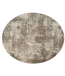 Amer Alpine Bella Light Brown Abstract Round Rug 7'10" x 7'10"