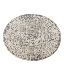 Amer Alpine Dale Medium Gray Medallion Round Rug 7'10" x 7'10"