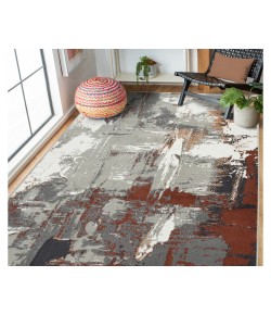 Amer Alpine Ehra Rust Abstract Area Rug 6'7" x 9'