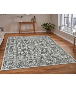 Amer Alpine Fany Dark Gray Bordered Rug 6'7" x 9'