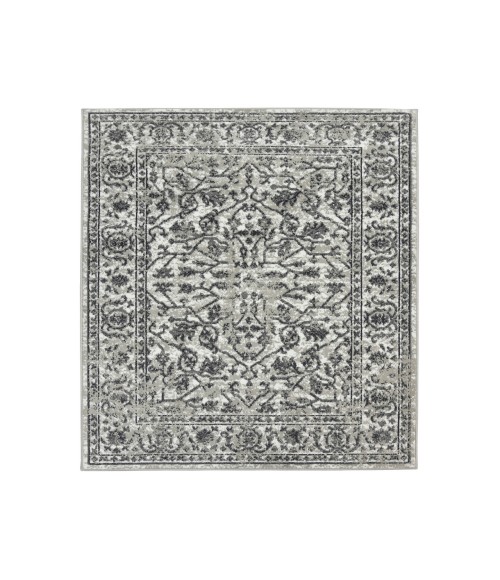 Alpine Fany Dark Gray Bordered Area Rug