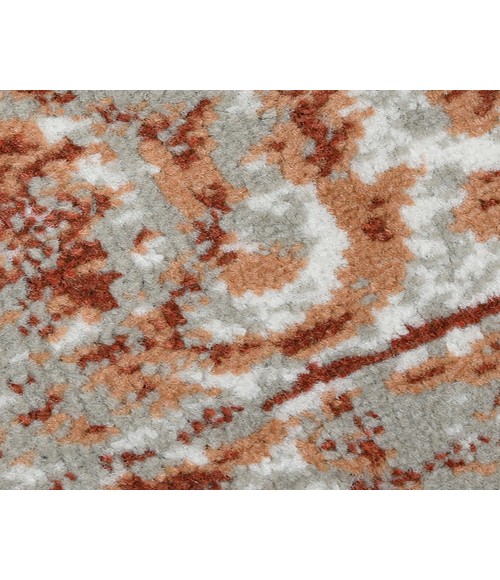 Alpine Fany Orange/Gray Bordered Area Rug
