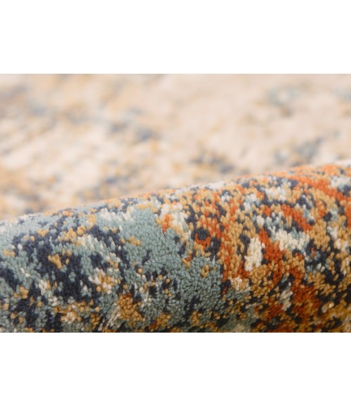 Amer Allure Clovis Orange Abstract Area Rug 7'9"x9'9"
