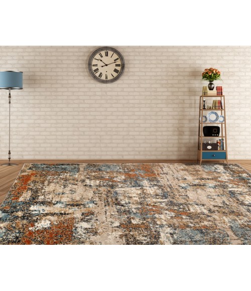 Amer Allure Clovis Orange Abstract Area Rug 7'9"x9'9"