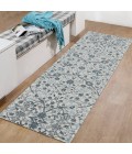 Amer Alexandria Ivey Light Blue Floral Runner Rug 2'x6'
