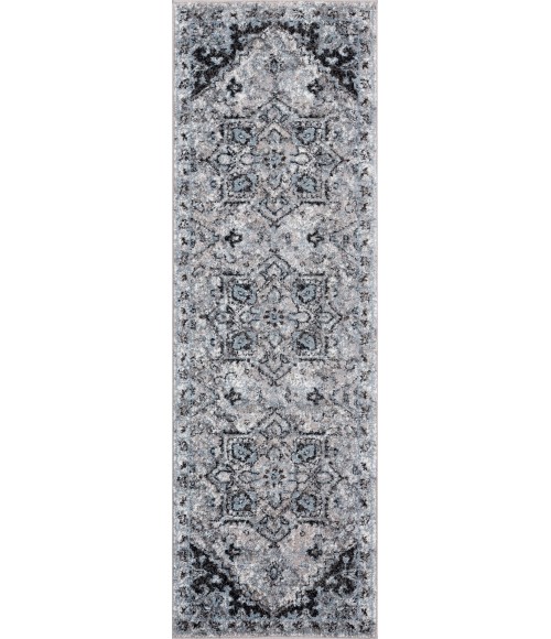 Amer Alexandria Chaves Gray Medallion Runner Rug 2'x6'