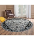 Amer Alexandria Chaves Gray Medallion Round Rug 6'7"x6'7"