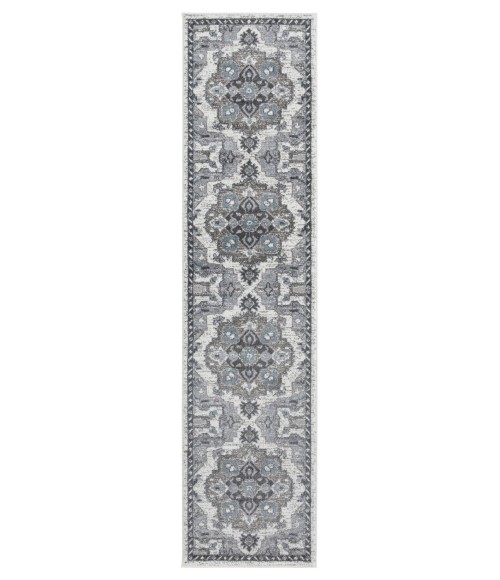 Amer Alexandria Earley Taupe Medallion Runner Rug 2'6"x10'3"