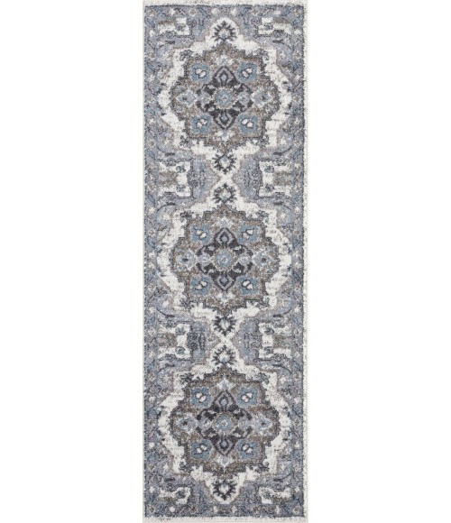 Amer Alexandria Earley Taupe Medallion Runner Rug 2'x6'