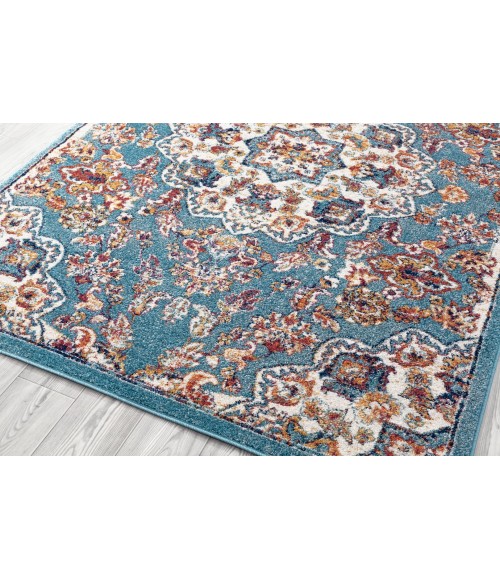 Amer Alexandria Prescott Blue Medallion Area Rug 4'x6'