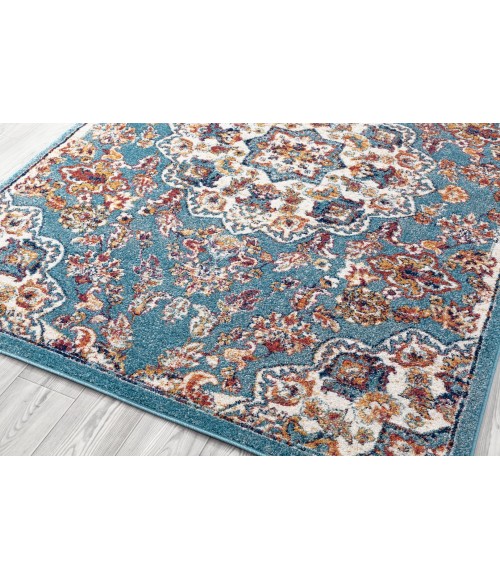 Amer Alexandria Prescott Blue Medallion Runner Rug 2'6"x10'3"