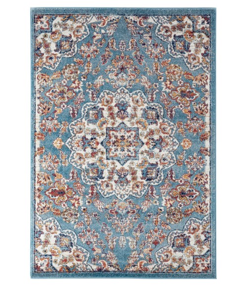 Amer Alexandria Prescott Blue Medallion Area Rug 4'x6'