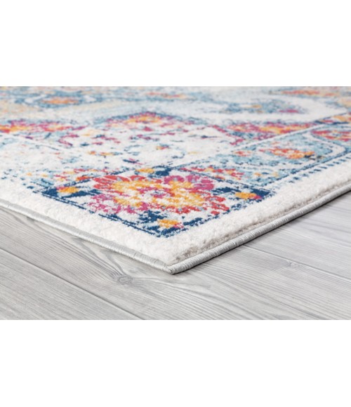 Amer Alexandria Nieve Orange Bordered Area Rug 4'x6'