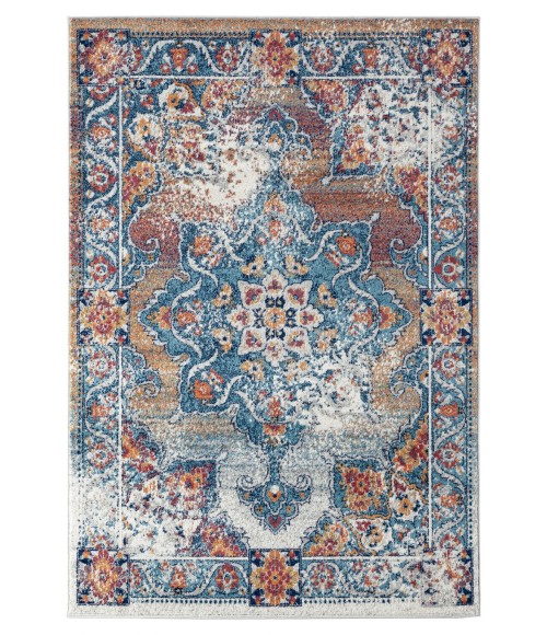 Amer Alexandria Nieve Orange Bordered Area Rug 8'9"x11'9"