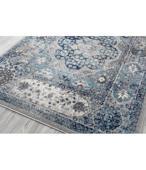 Amer Alexandria Loftus Gray Bordered Area Rug 2'x3'