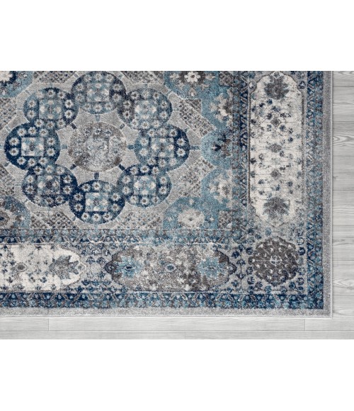 Amer Alexandria Loftus Gray Bordered Area Rug 2'x3'