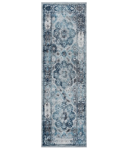 Amer Alexandria Loftus Gray Bordered Runner Rug 2'6"x10'3"