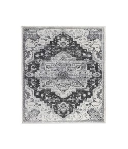 Amer Alexandria Yana Dark Gray Medallion Area Rug 4' x 6'