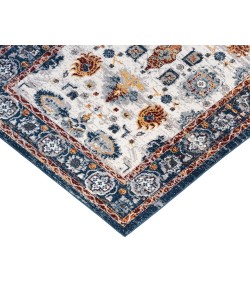 Amer Alexandria Xyryl Blue Floral Round Rug 6'7" x 6'7"R