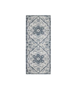 Amer Jordan Bea Navy Blue Traditional Floral Runner Rug 2'7" x 10"