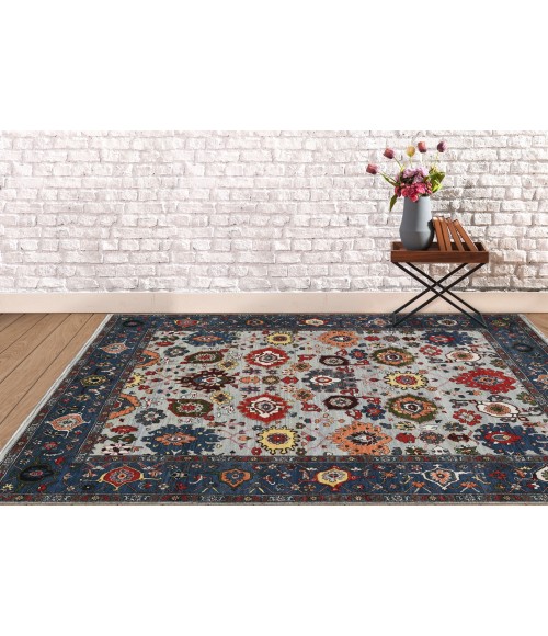 Amer Antiquity Newent Navy Hand-Knotted Wool Area Rug 10'x14'